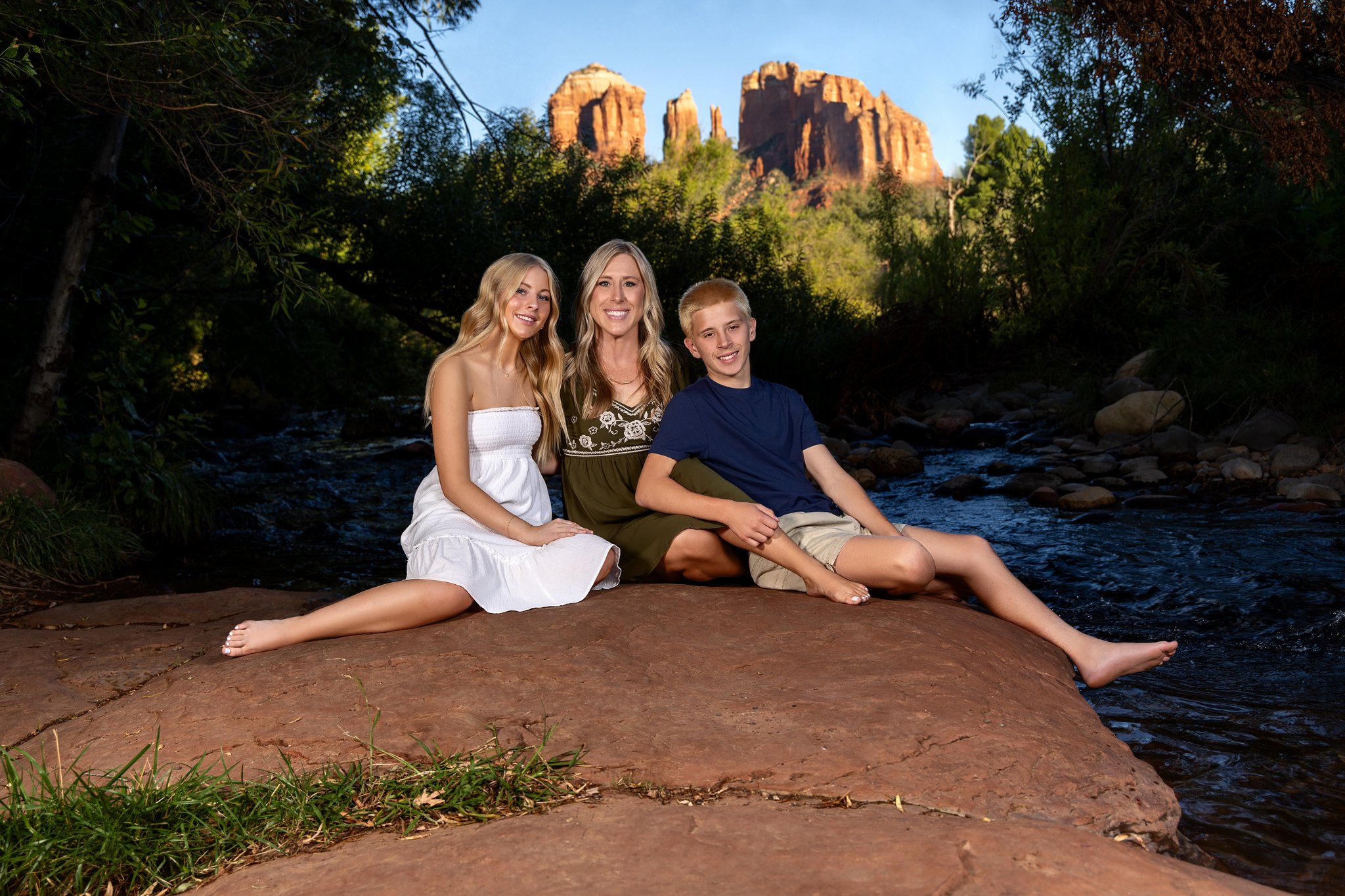 Family portrait autumn outdoor warm tones