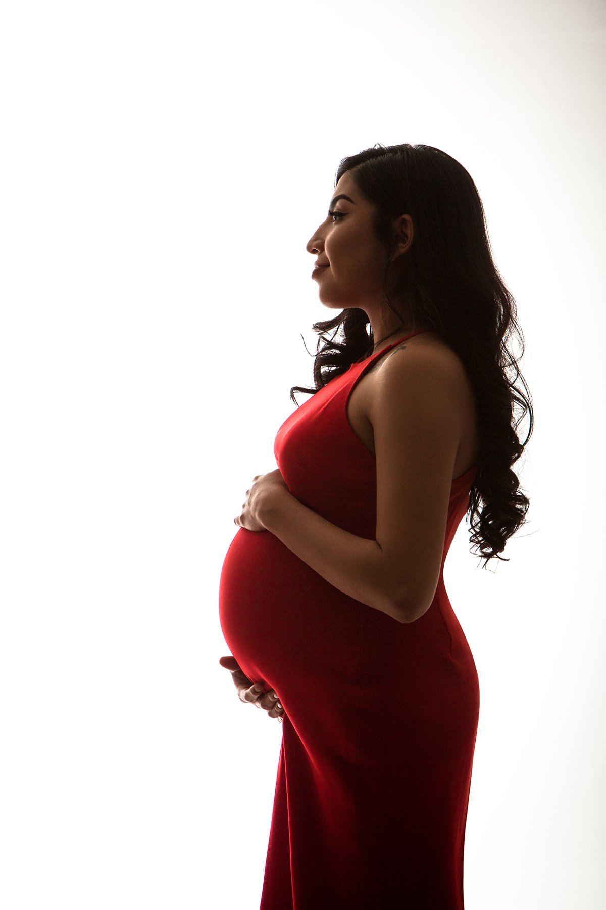 Maternity portrait elegant dress