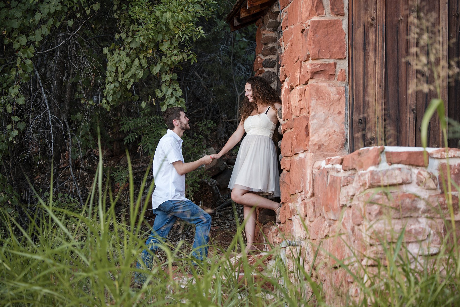 Wedding couple in countryside