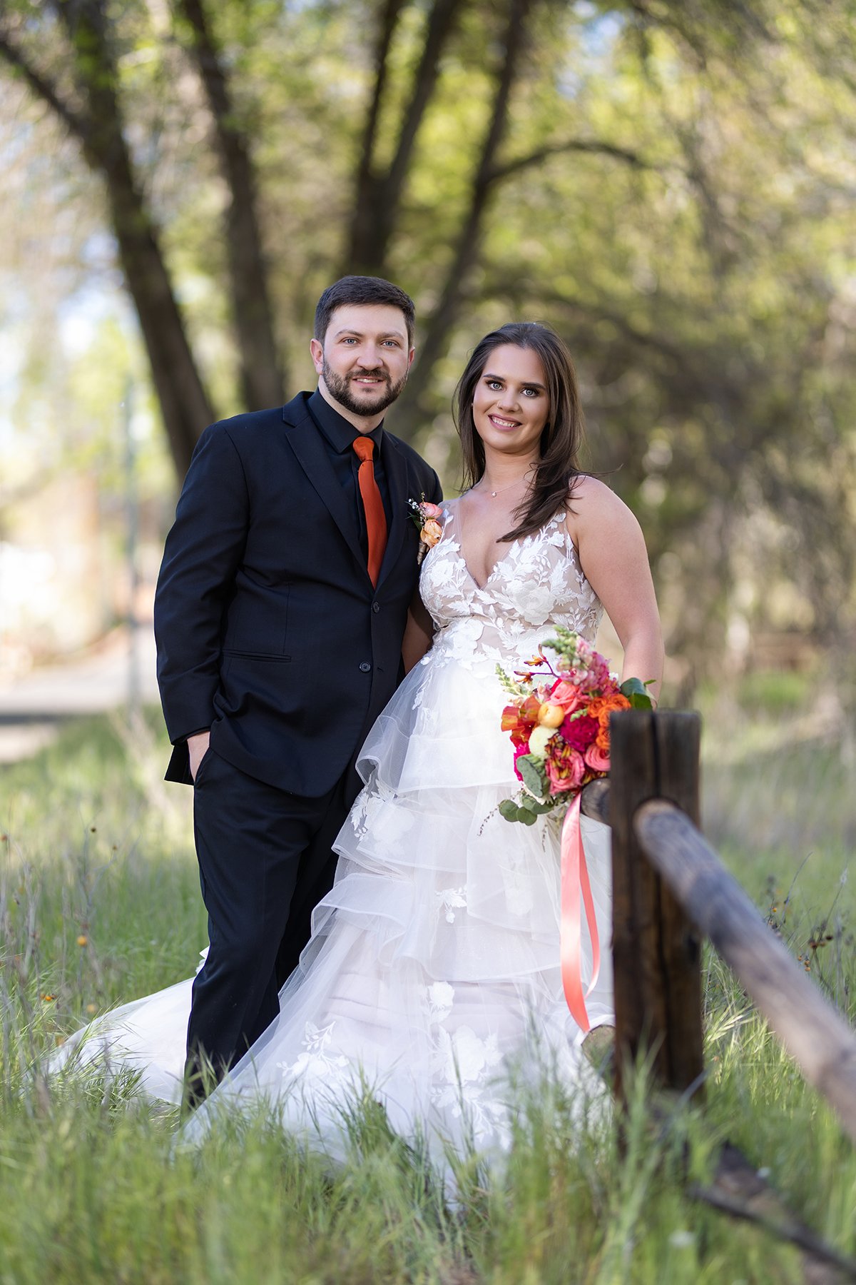 Bride and groom outdoor moment